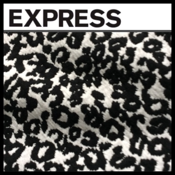 NWT Express Leopard Print Pull-On Ponte Skirt - Picture 3 of 6